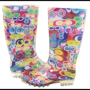 Coach Pixy Poppy “POP C” rainboots. Size 7